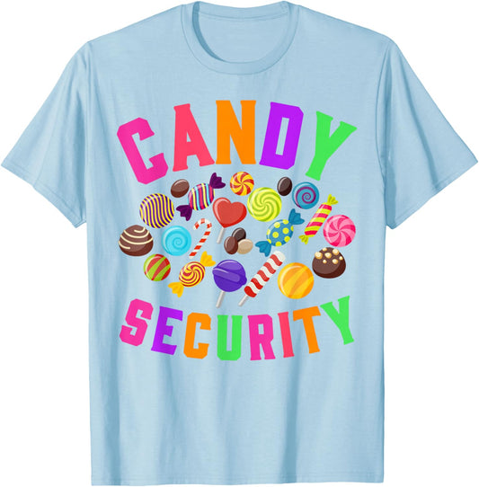 Candy Security Funny Halloween Party Costume Boys Girls Kids T-Shirt - T-Shirt | Light Blue