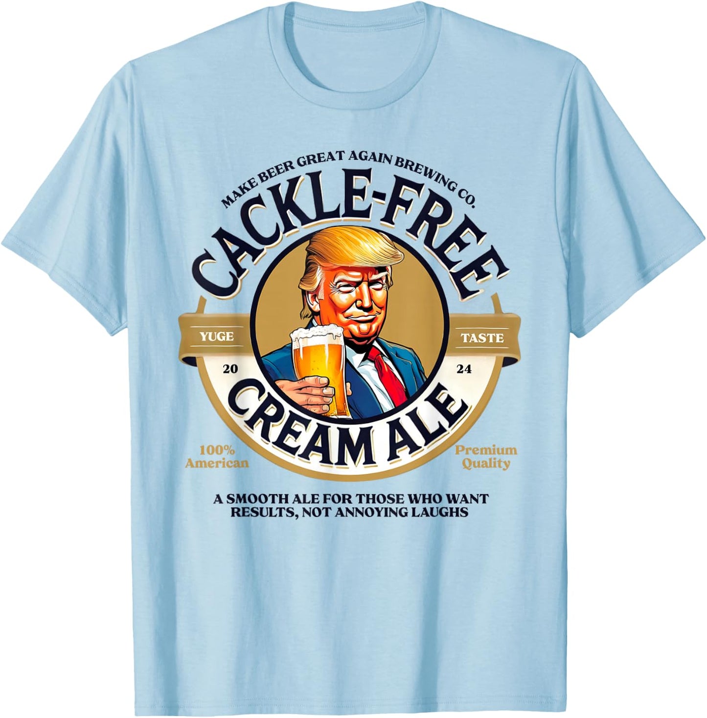Funny German Oktoberfest Bavarian Trump Beer T-Shirt - T-Shirt | Light Blue