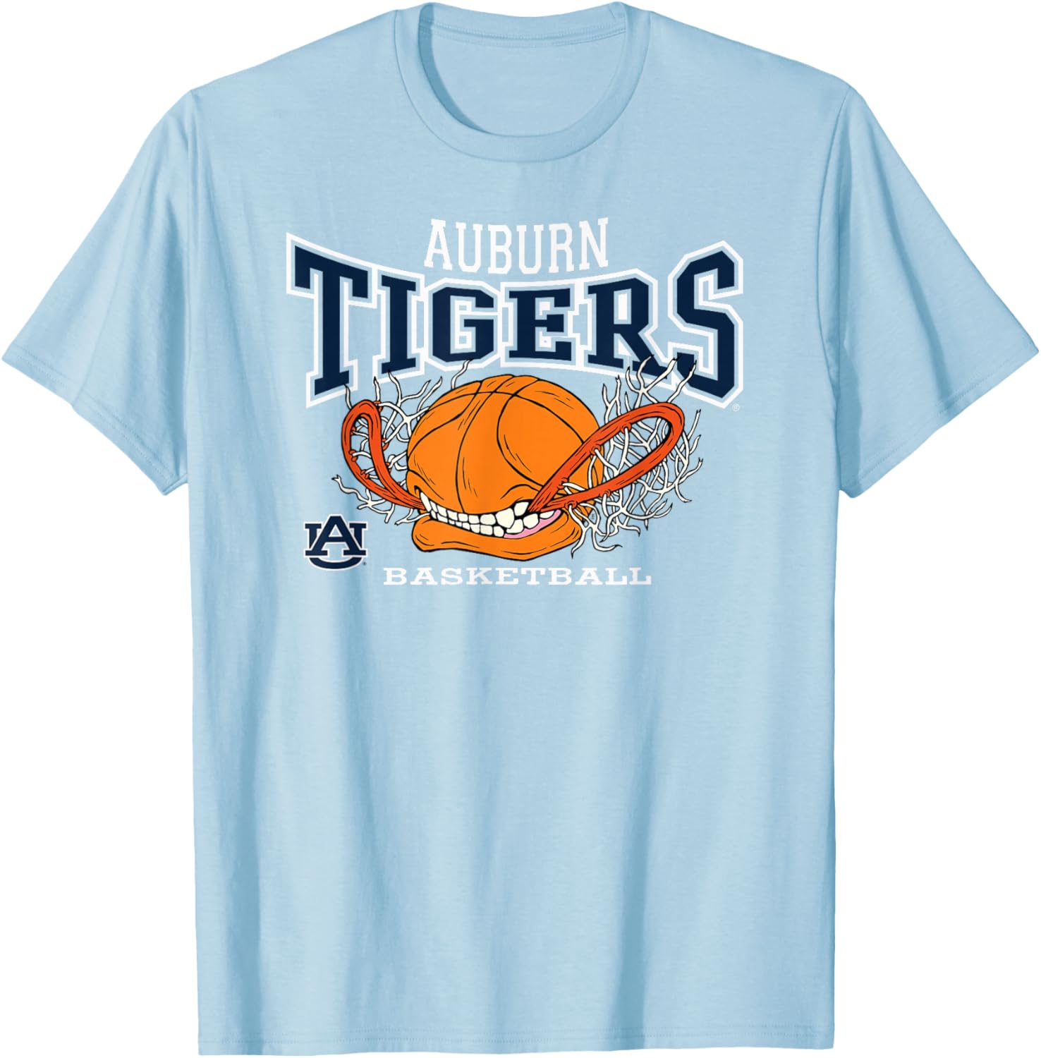 Auburn Tigers Basketball Bite Orange Officially Licensed T-Shirt - T-Shirt | Light Blue