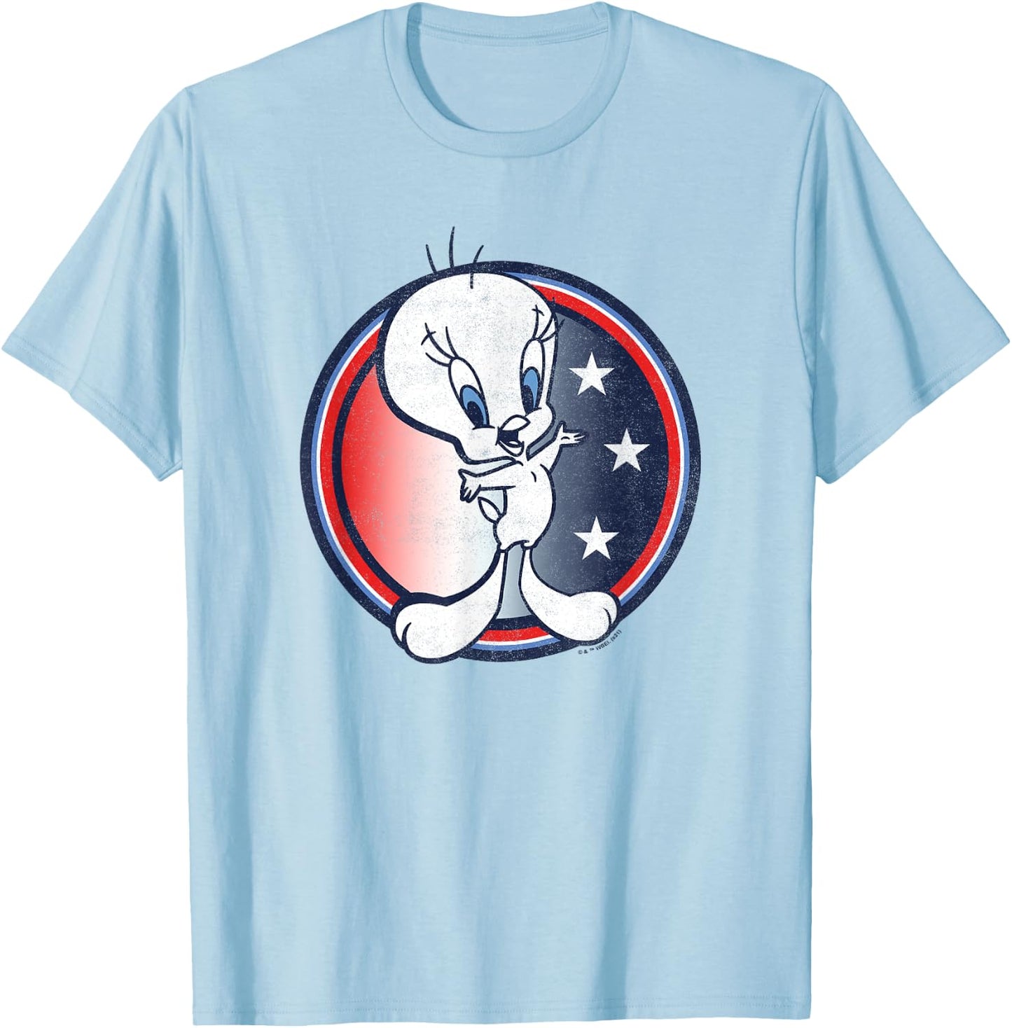 Looney Tunes Tweety Bird Fourth Of July Americana Circle T-Shirt - T-Shirt | Light Blue