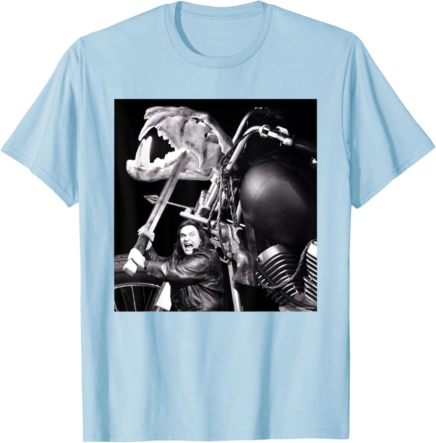 Meatloaf Bad Attitude Tour 1985 By Simon Fowler T-Shirt - T-Shirt | Light Blue
