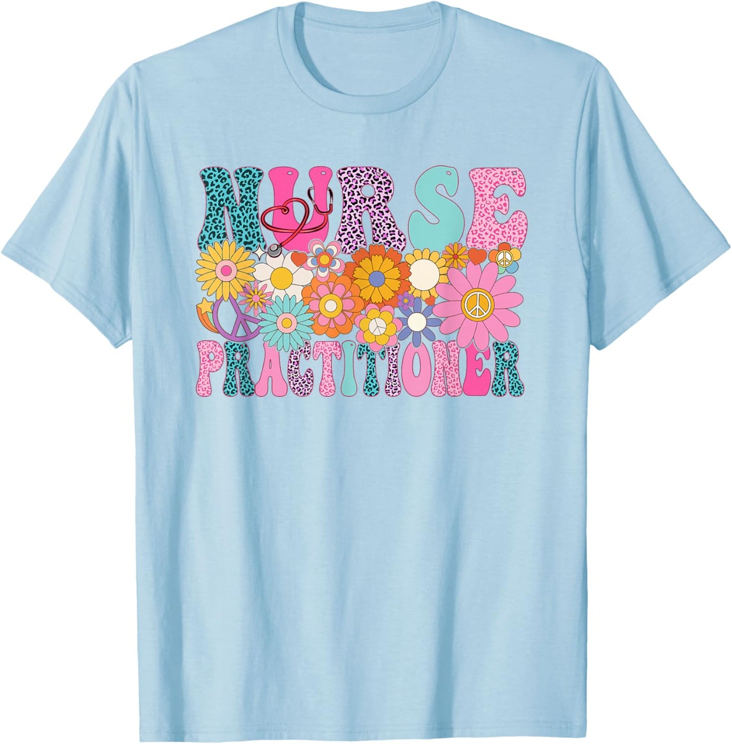 Nurse Practitioner Week Groovy Appreciation Day T-Shirt - T-Shirt | Light Blue