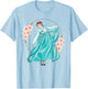 Girl Wearing Traditional Korean Hanbok T-Shirt - T-Shirt | Light Blue