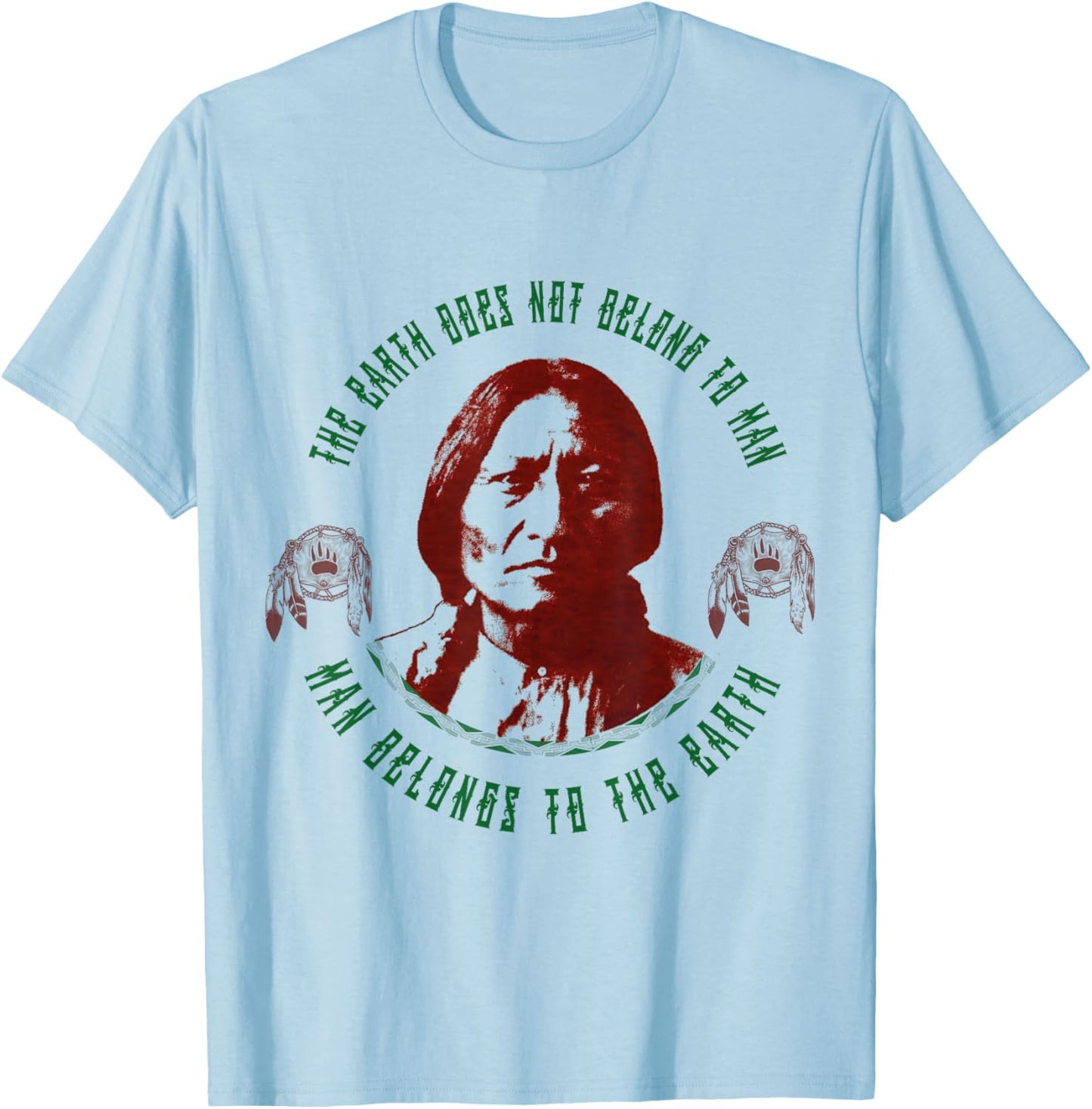 Native American Indian Lakota Chief Sioux Sitting Bull T-Shirt - T-Shirt | Light Blue