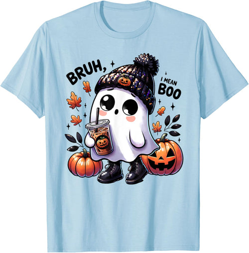 Bruh I Mean Boo Funny Ghost Jack O Lantern Coffee Halloween