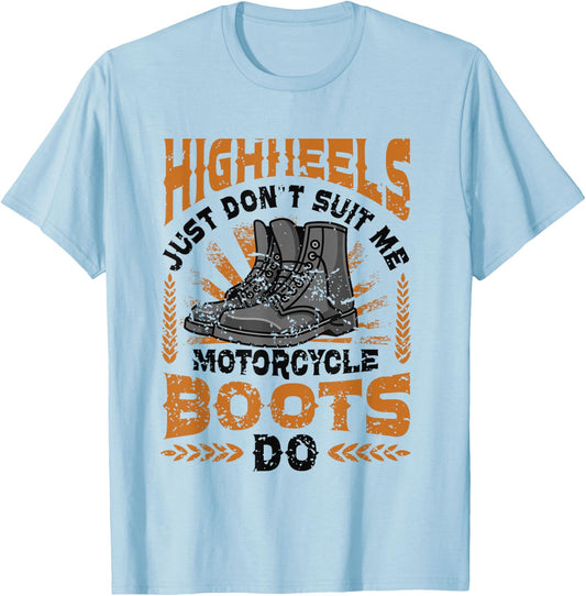 Sexy Motorcycle Women Female Biker T-Shirt - T-Shirt | Light Blue