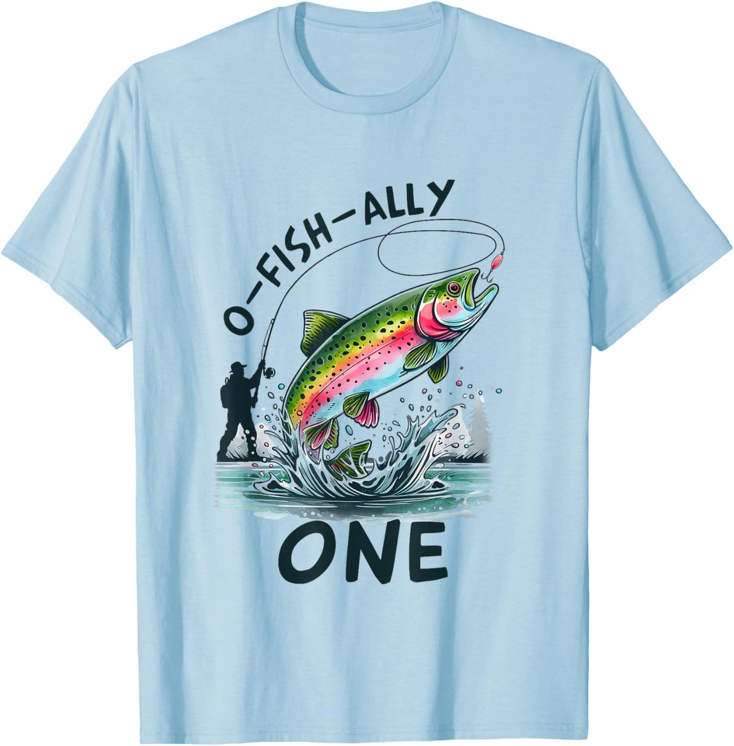 O Fish Ally One 1st Fishing First Birthday Party Fisher Boys T-Shirt - T-Shirt | Light Blue
