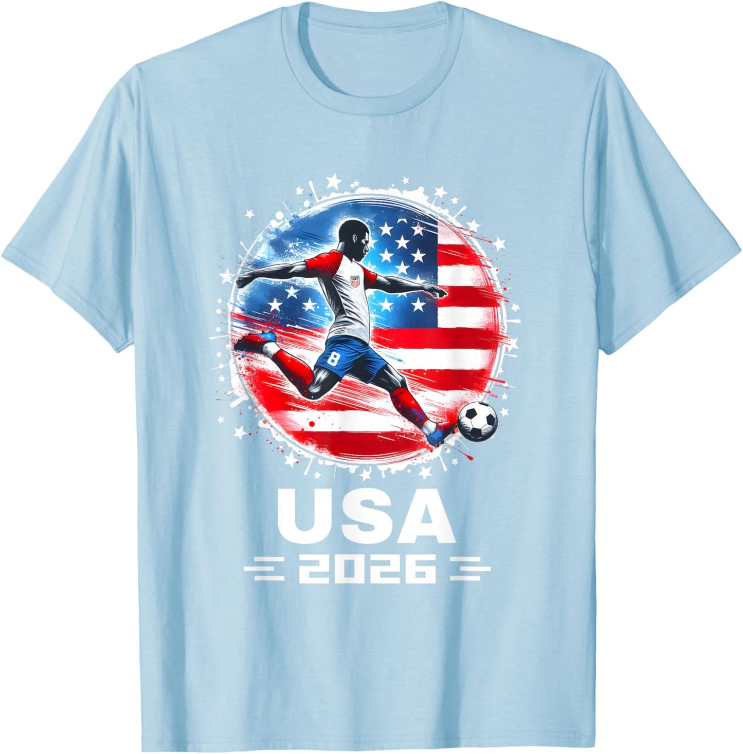 USA 2026 United States Sport USA 2026 Ball 2026 USA T-Shirt - T-Shirt | Light Blue