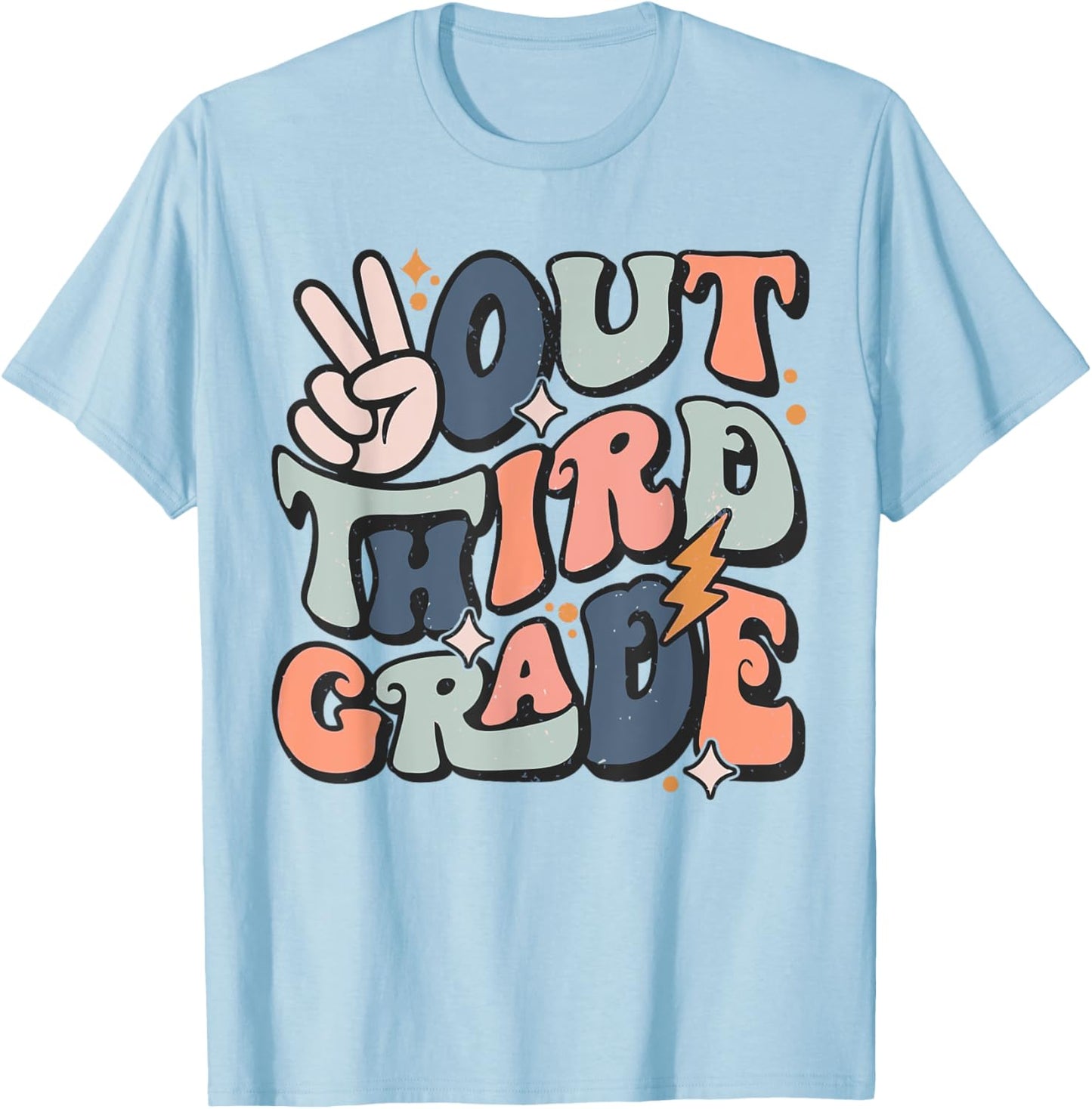 Last Day Of 3rd Grade Peace Out Third Grade Graduation T-Shirt - T-Shirt | Light Blue