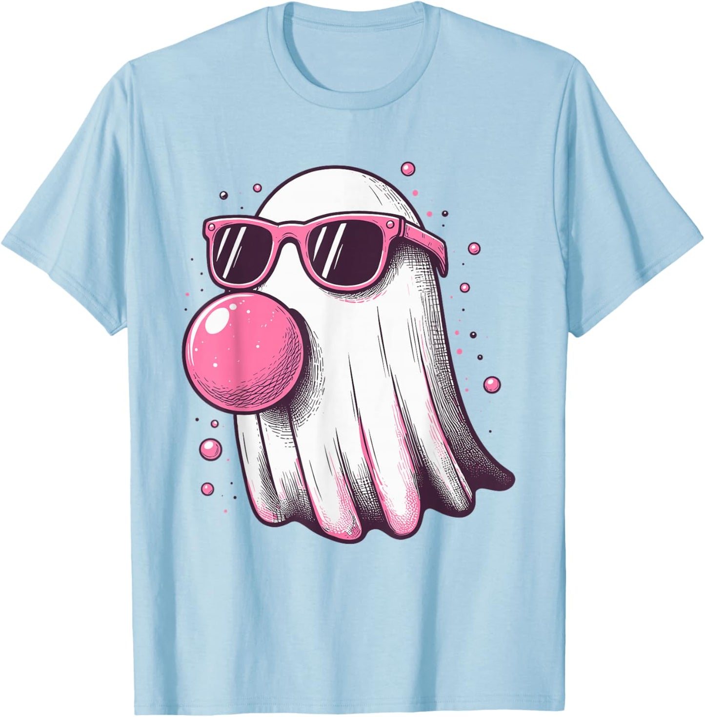 Ghost Bubble Gum Sunglasses Happy Halloween Boo Men Women T-Shirt - T-Shirt | Light Blue
