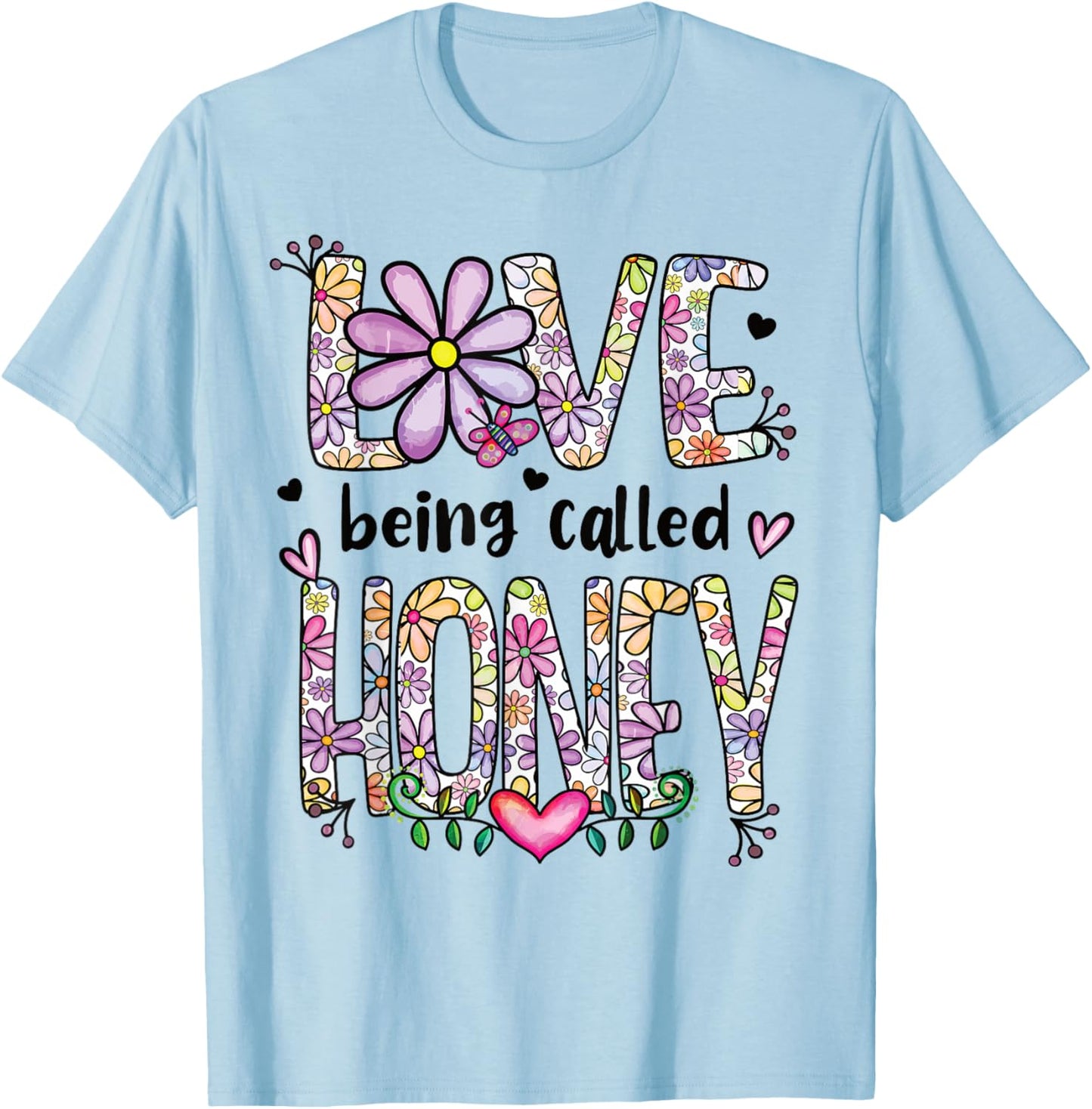 Love Being Called Honey Grandma Honey Grandmother T-Shirt - T-Shirt | Light Blue