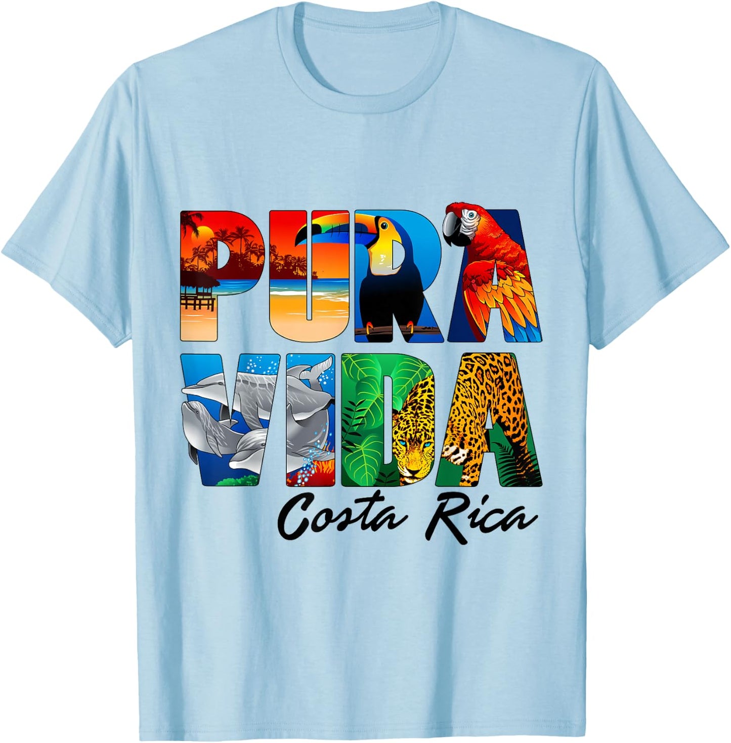 Costa Rica pura vida T-Shirt - T-Shirt | Light Blue