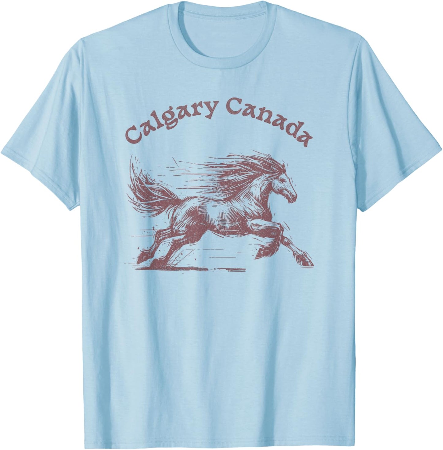 Calgary Canada Horse Rodeo T-Shirt - T-Shirt | Light Blue