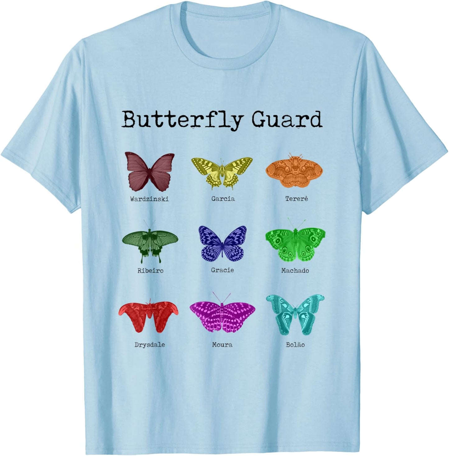 MMA, Brazilian Jiu Jitsu (BJJ) Butterfly Guard T-Shirt - T-Shirt | Light Blue