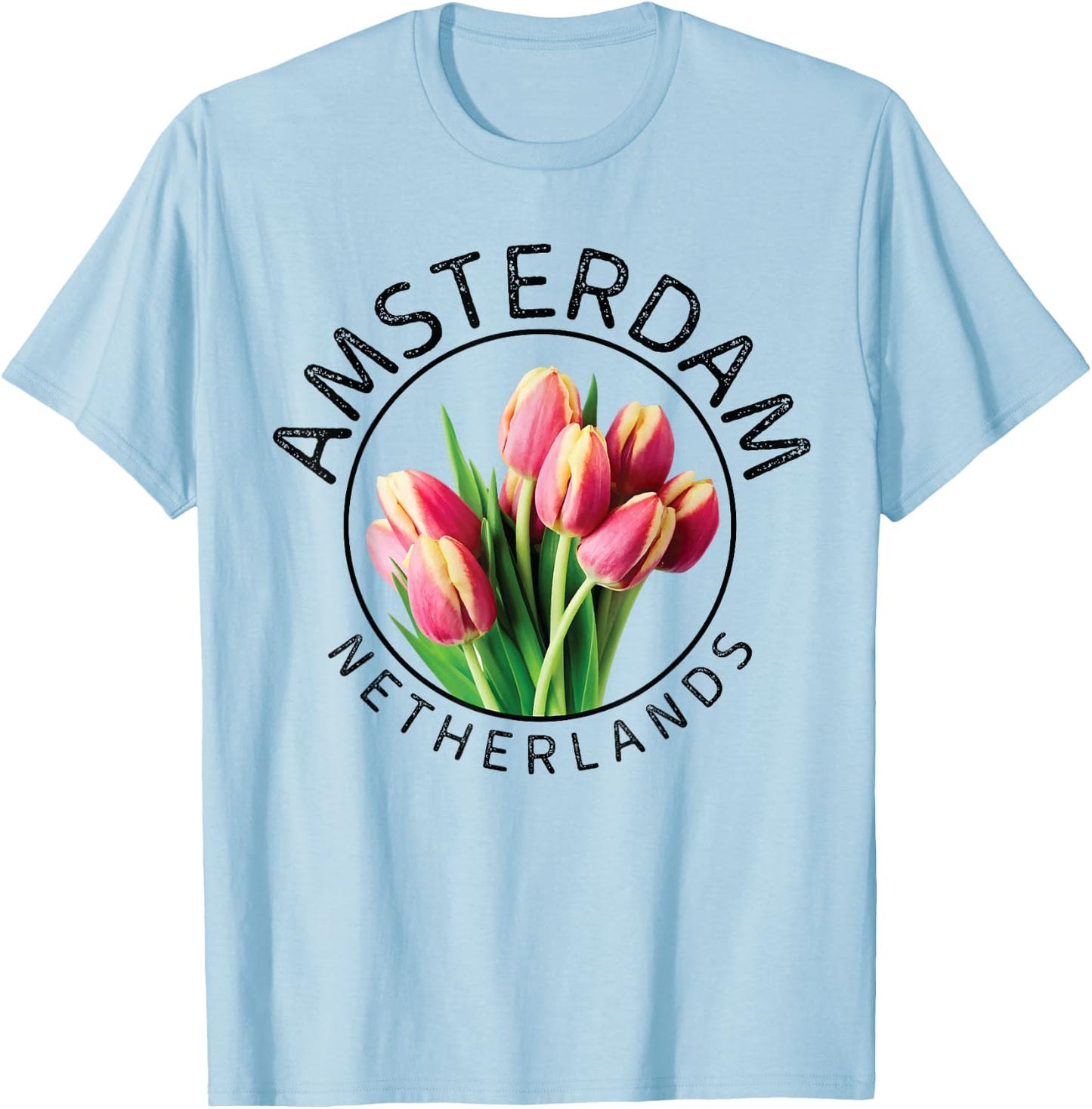 Amsterdam Tulip Festival Gift Netherlands Tulips T-Shirt - T-Shirt | Light Blue