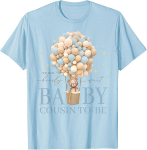 Cousin We Can Bearly Wait Baby Shower Bear Family Matching T-Shirt - T-Shirt | Light Blue