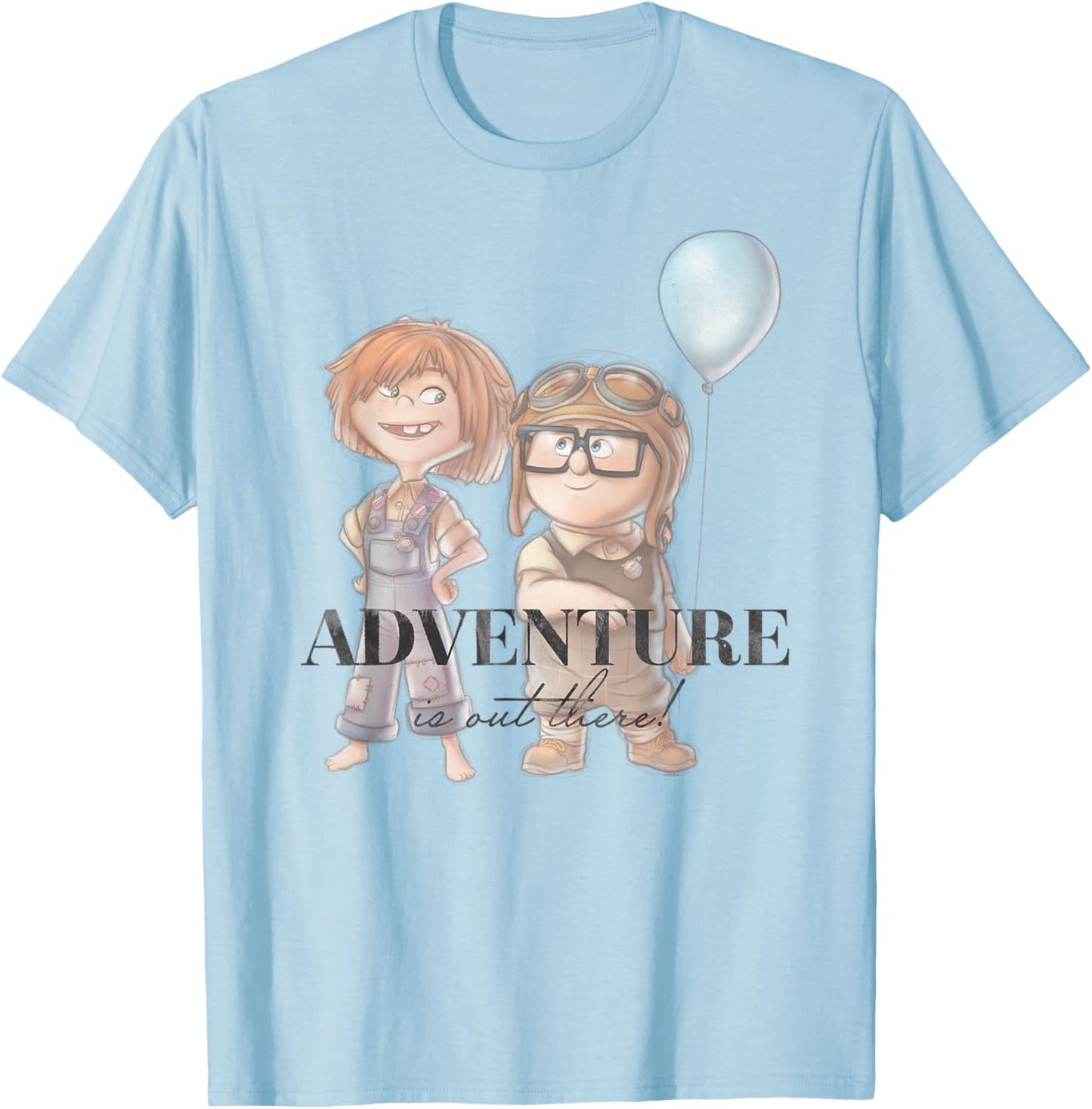 Disney 100 and Pixar's Up Carl Ellie Adventure is Out There Small T-Shirt - T-Shirt | Light Blue