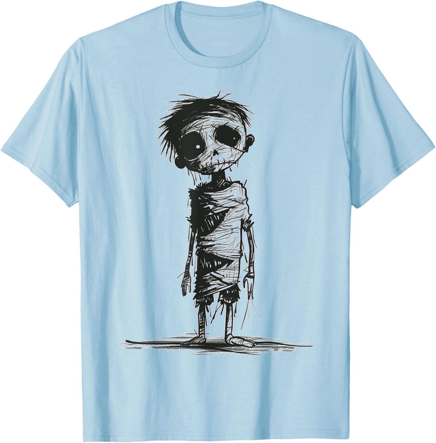 Zombie Costume Halloween Graphic Art Zombie T-Shirt - T-Shirt | Light Blue