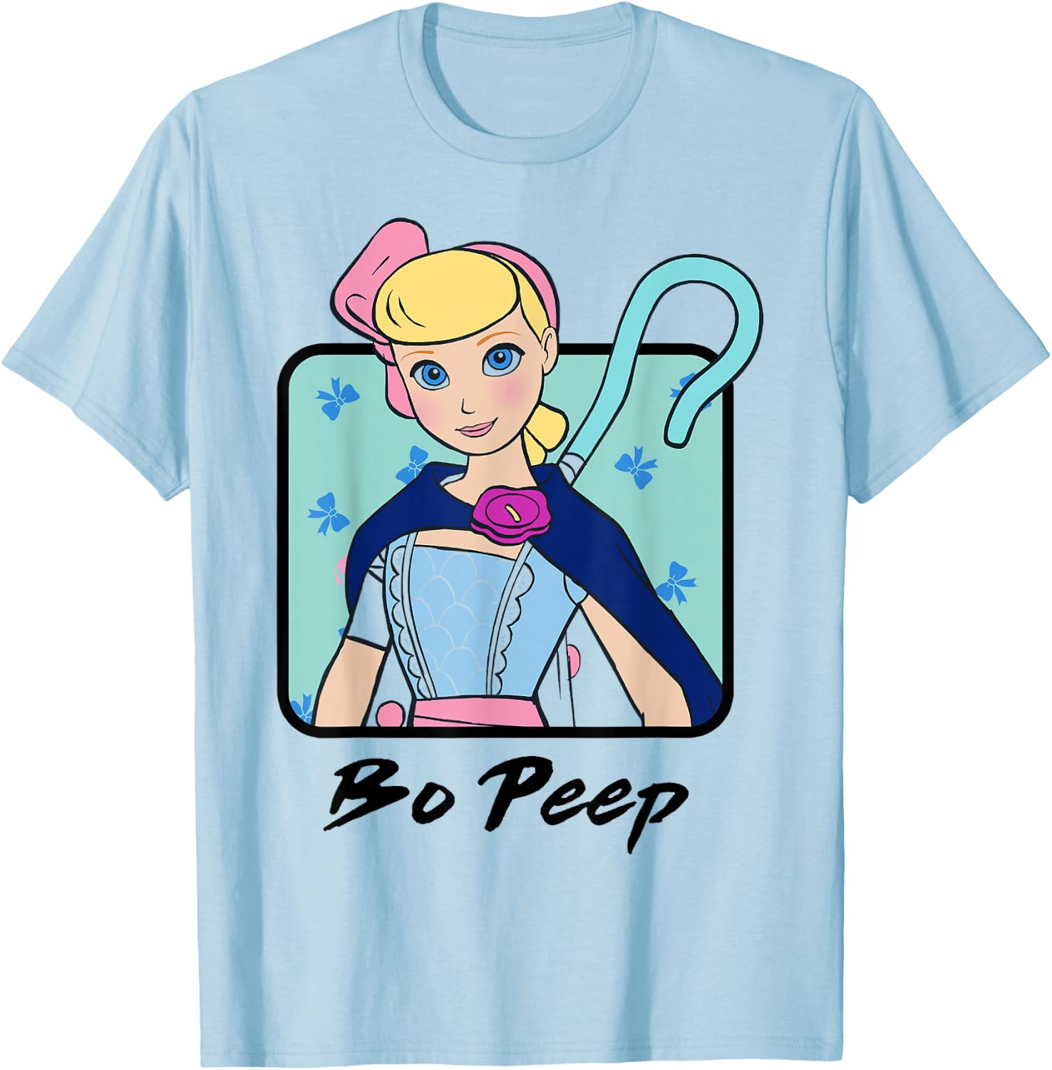 Disney Pixar Toy Story 4 Bo Peep Colorful Bust Portrait T-Shirt - T-Shirt | Light Blue