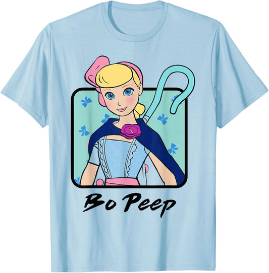 Disney Pixar Toy Story 4 Bo Peep Colorful Bust Portrait T-Shirt - T-Shirt | Light Blue