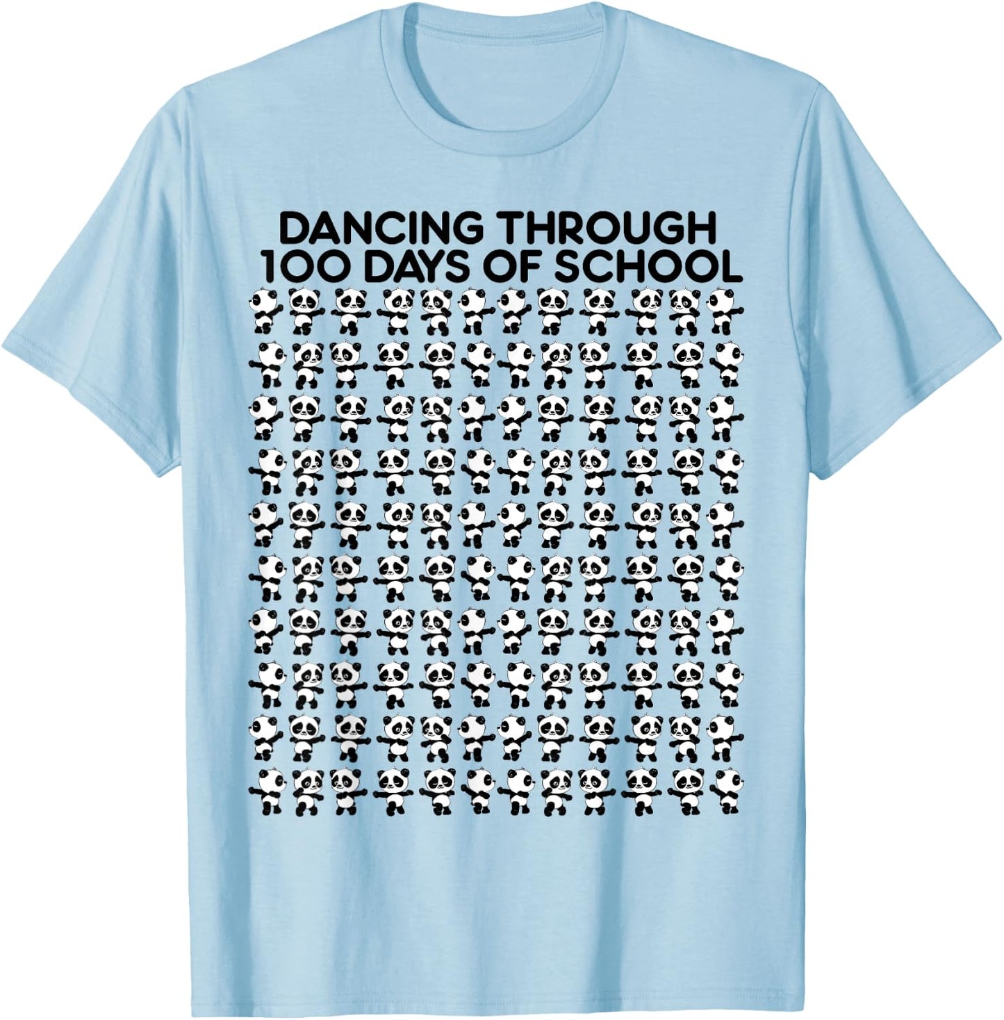 Cute panda dancing 100 days at school children T-Shirt - T-Shirt | Light Blue