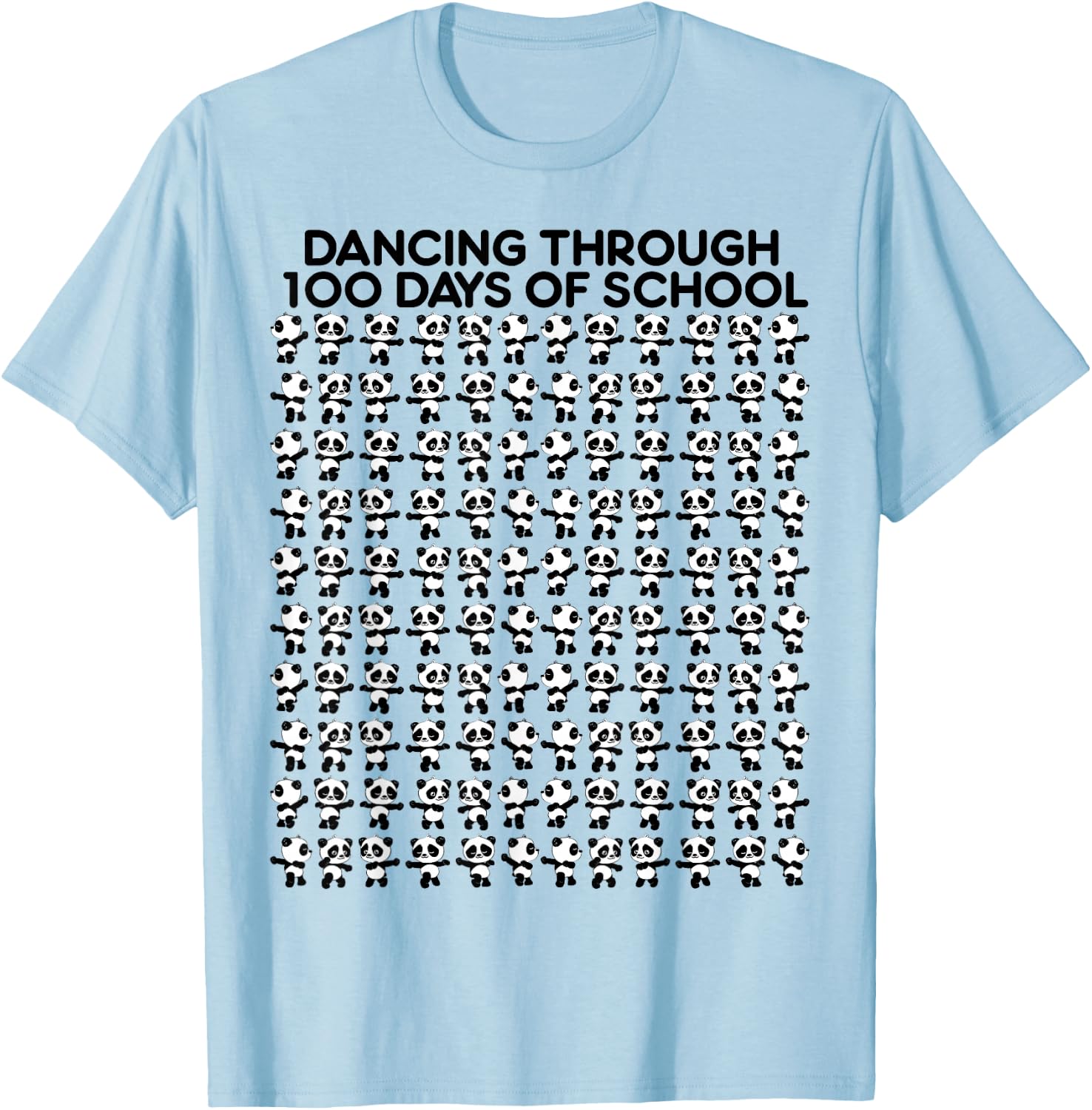 Cute panda dancing 100 days at school children T-Shirt - T-Shirt | Light Blue