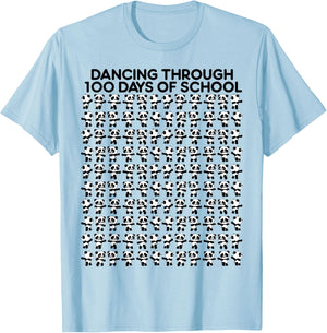 Cute panda dancing 100 days at school children T-Shirt - T-Shirt | Light Blue