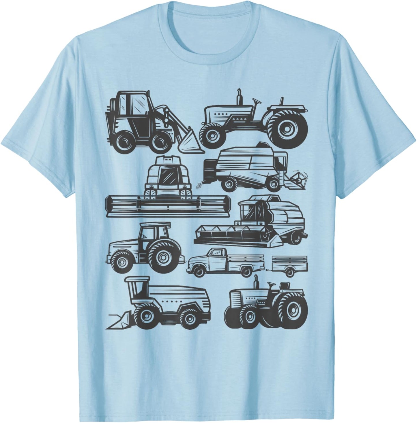 Tractor Farmer Farming Trucks Farm Boys Toddlers Girls Kids T-Shirt - T-Shirt | Light Blue