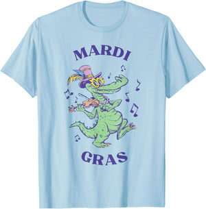 Crocodile Mardi Grawr Costume Mardi Gras Gator Men Women Kid T-Shirt - T-Shirt | Light Blue
