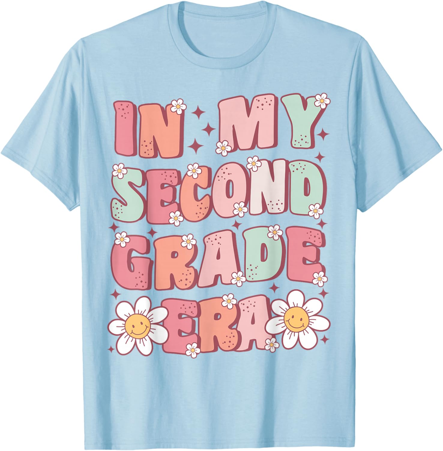 in My Second Grade Era Cute Groovy 2nd Grade Back to School T-Shirt - T-Shirt | Light Blue