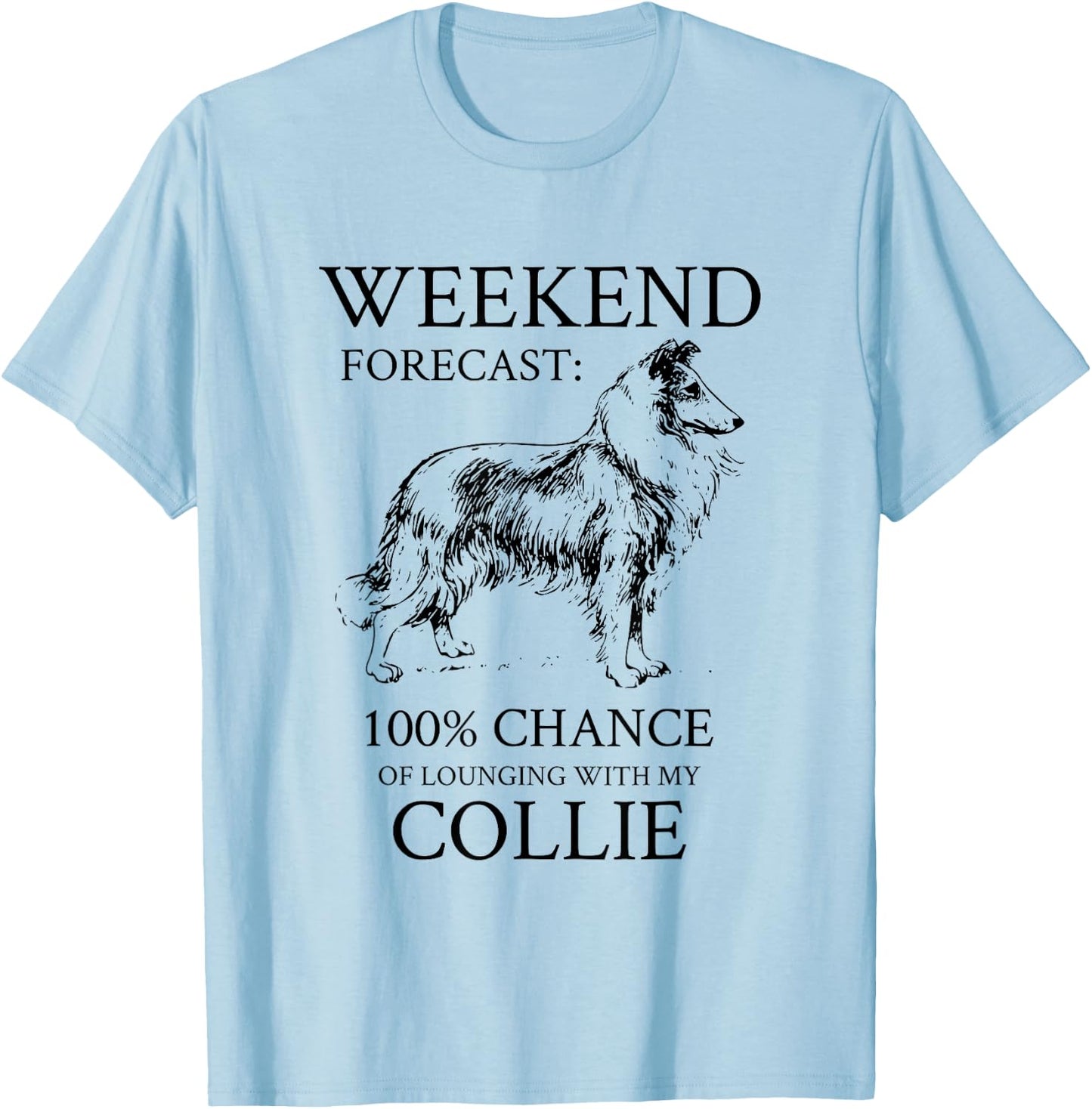 Collie Dog Men Women Girls Kids T-Shirt - T-Shirt | Light Blue
