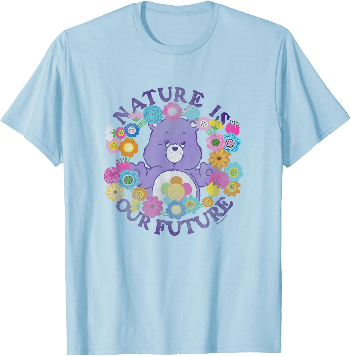 Care Bears Earth Day Nature Is Our Future Harmony Vintage T-Shirt - T-Shirt | Light Blue