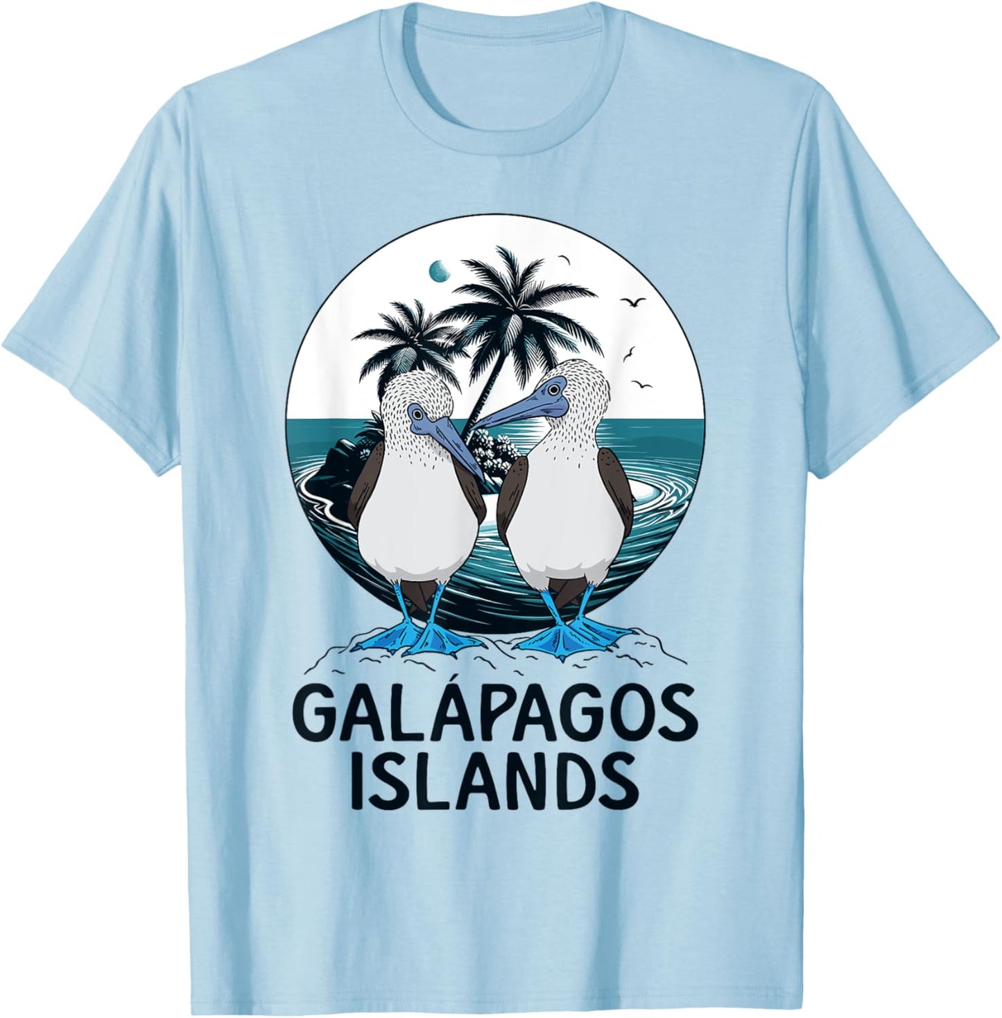Seabirds Blue Footed Booby Bird Galapagos Islands T-Shirt - T-Shirt | Light Blue