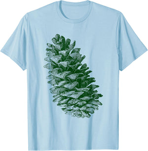 Pine Cones Forest Vintage Graphic Gift - Pine Cones T-Shirt - T-Shirt | Light Blue