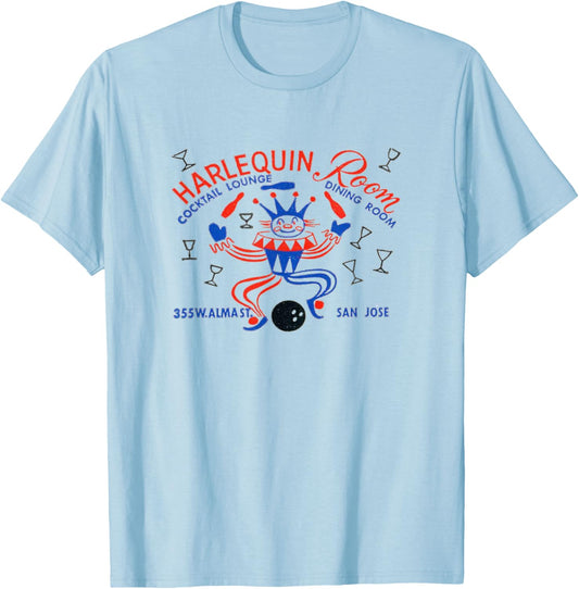 Harlequin Retro California 50s Bar & Lounge Vintage San Jose T-Shirt - T-Shirt | Light Blue