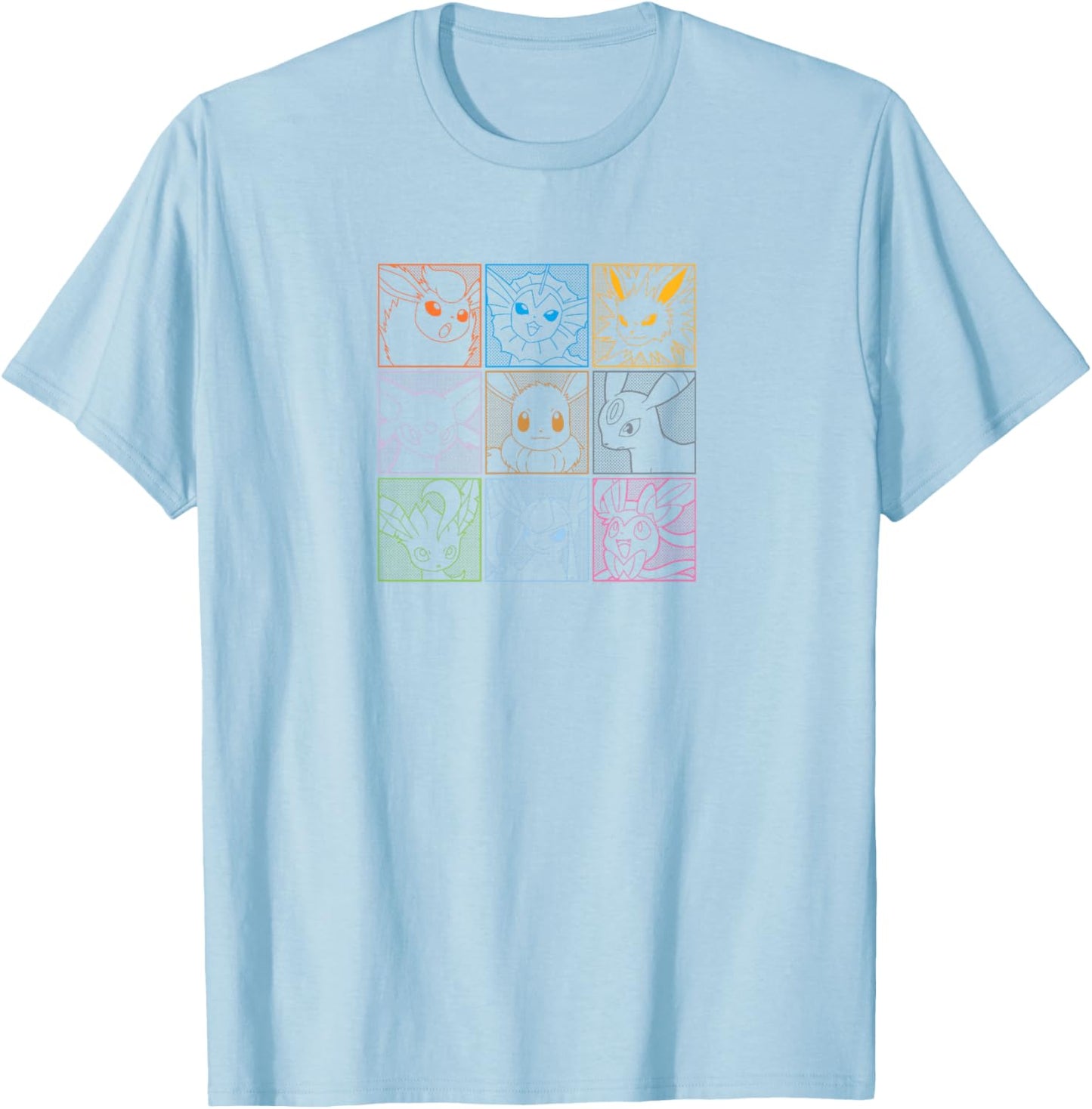 Pokémon Club - Eevee Squares T-Shirt - T-Shirt | Light Blue
