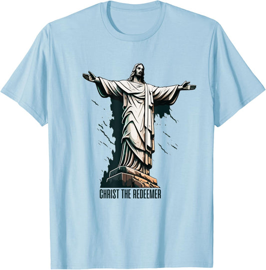 Christ The Redeemer Brazil T-Shirt - T-Shirt | Light Blue