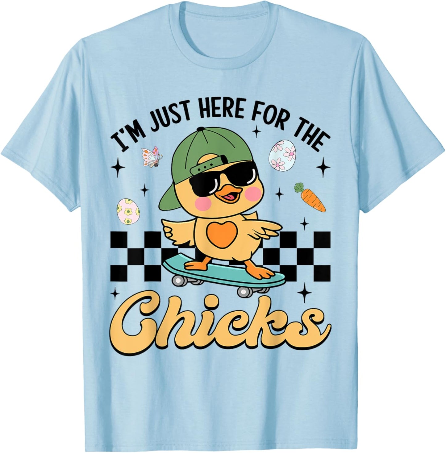 I'm Just Here For The Chicks Cute Easter Boys Kids Toddlers T-Shirt - T-Shirt | Light Blue
