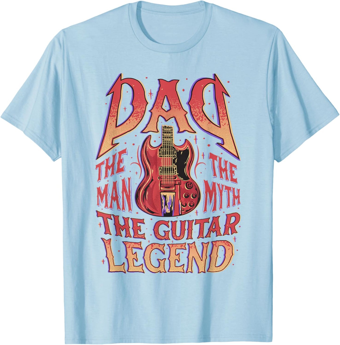Guitarist Dad Electric Guitar Legend Father's Day Music T-Shirt - T-Shirt | Light Blue