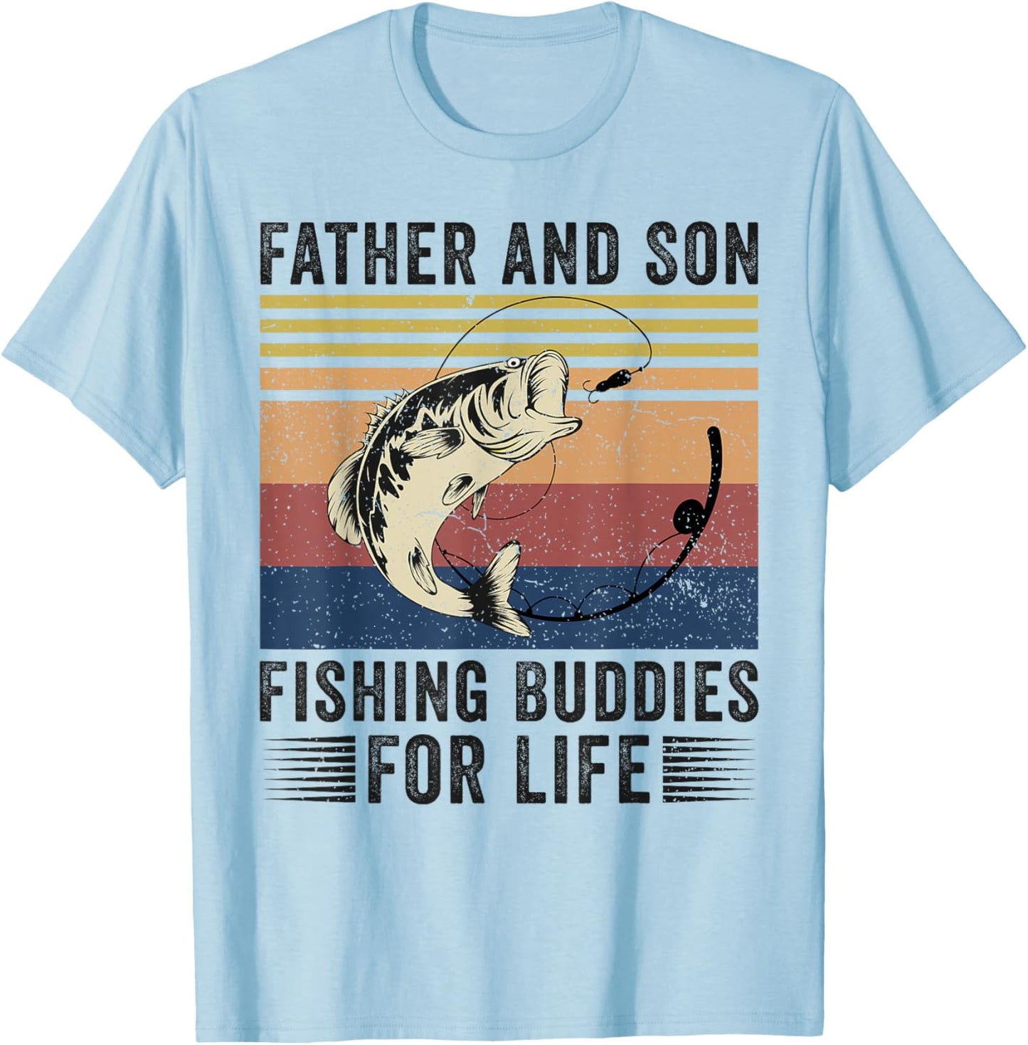 Father and Son Fishing Buddies for Life T-Shirt - T-Shirt | Light Blue
