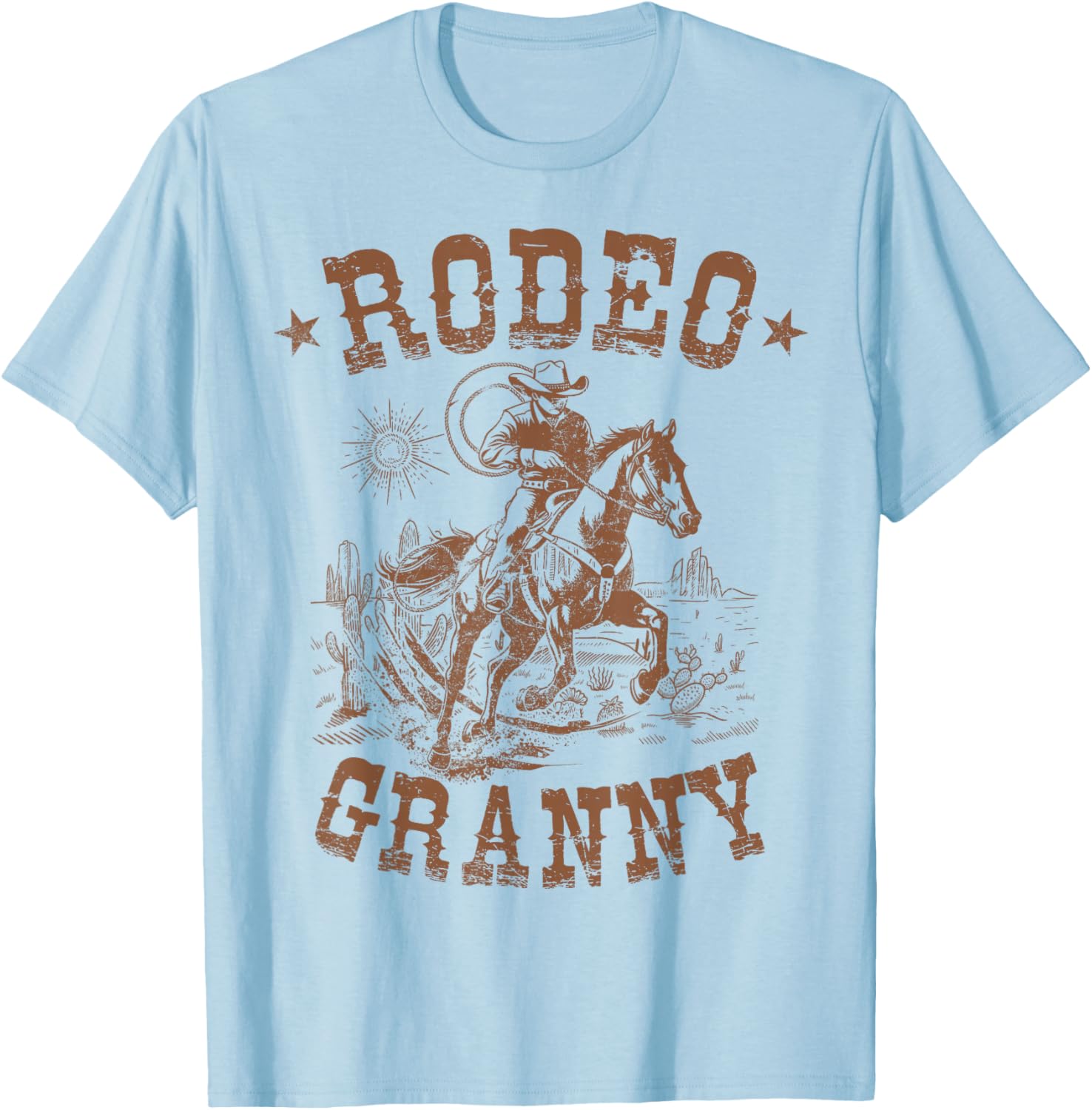 Rodeo Granny Western Cowboy Family Matching Mother's Day T-Shirt - T-Shirt | Light Blue