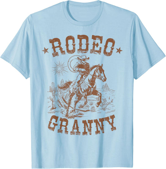 Rodeo Granny Western Cowboy Family Matching Mother's Day T-Shirt - T-Shirt | Light Blue