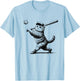 Cat Playing Baseball Kitten Lover Baseball Player Vintage T-Shirt - T-Shirt | Light Blue
