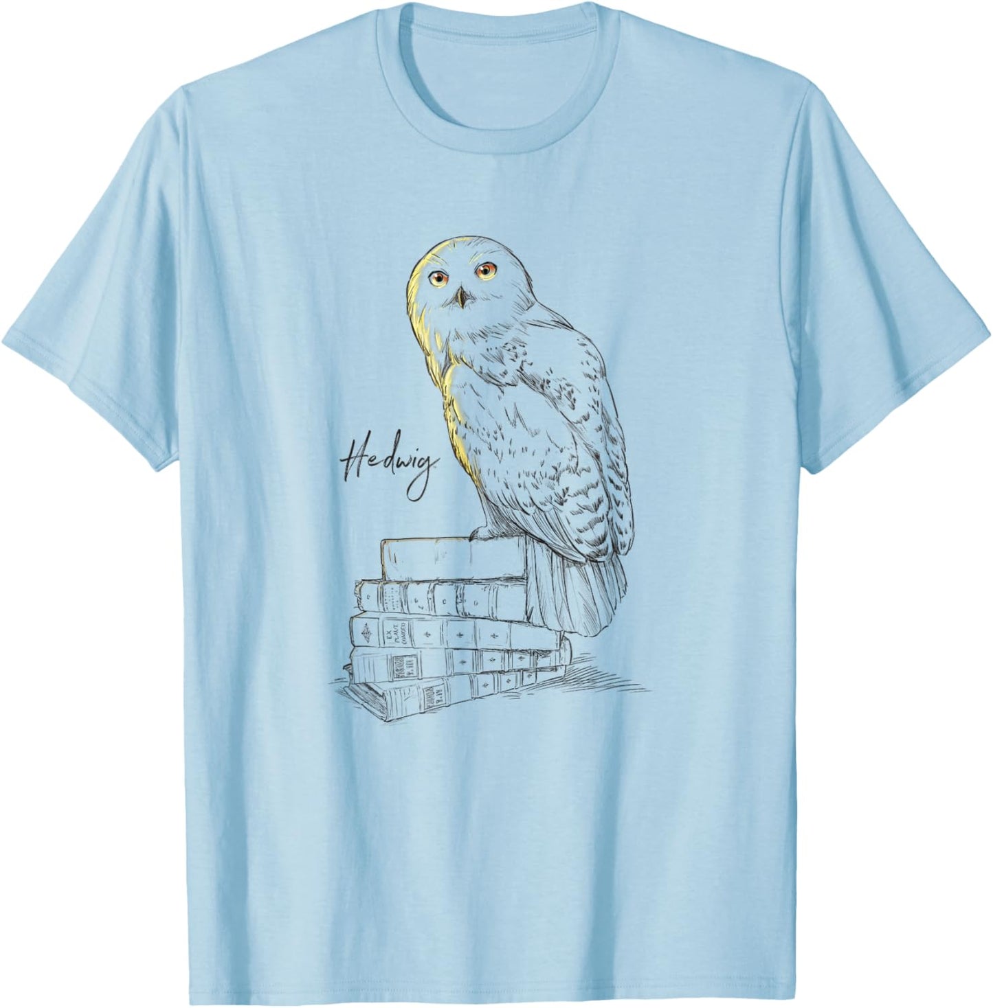 Harry Potter Hedwig Harry's Pet Owl Sketch Chest Portrait T-Shirt - T-Shirt | Light Blue
