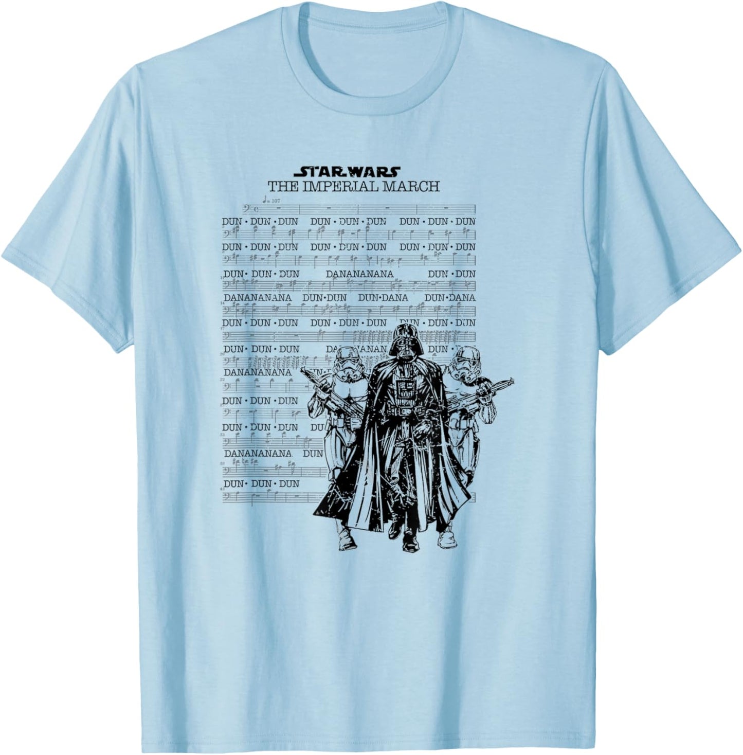 Star Wars Classic Imperial March Partitures Group Shot T-Shirt - T-Shirt | Light Blue