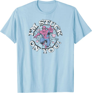 Spider-Man - I'm Stuck On You Valentine's Day T-Shirt - T-Shirt | Light Blue