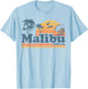 Malibu California Beach Vacation Cute Vintage Cali 70s Retro T-Shirt - T-Shirt | Light Blue