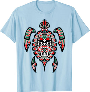Turtle Haida Native American Indian Pride Tlingit Men Women T-Shirt - T-Shirt | Light Blue