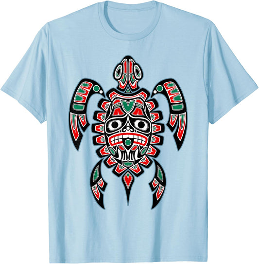Turtle Haida Native American Indian Pride Tlingit Men Women T-Shirt - T-Shirt | Light Blue