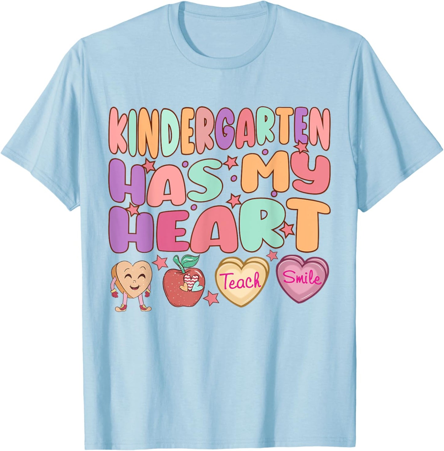 Kindergarten Has My Heart kindergarten teacher valentines T-Shirt - T-Shirt | Light Blue